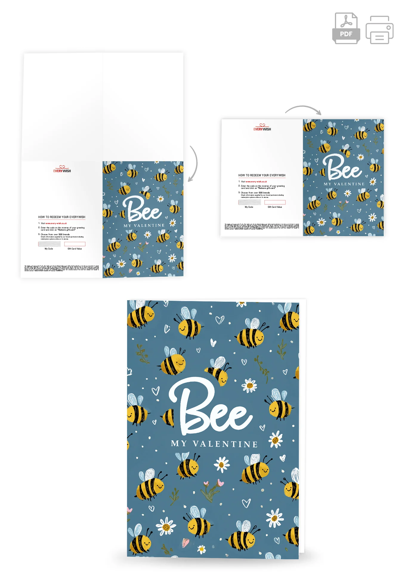 Bee my Valentine - Bee Pattern Blue - Image 4