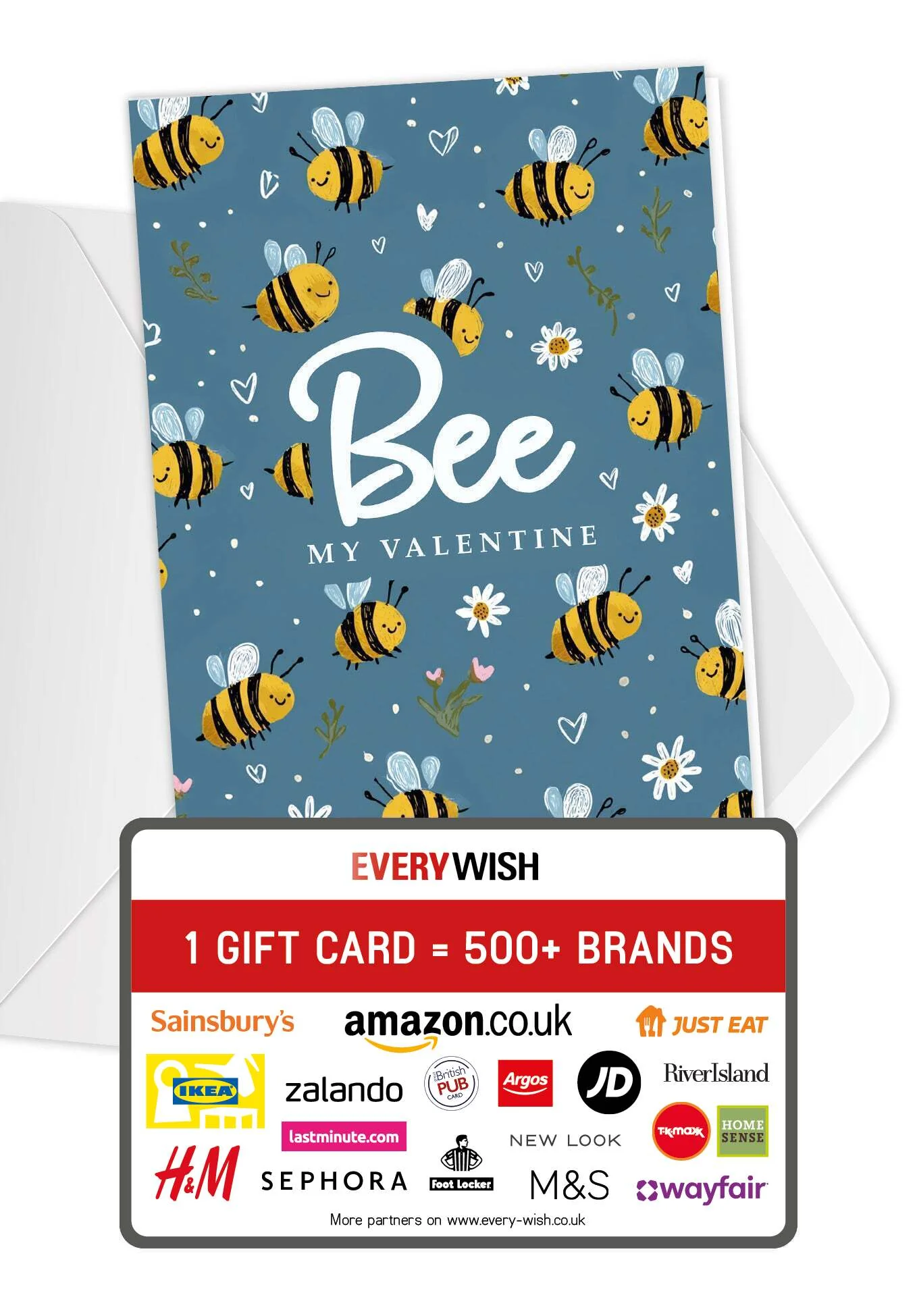 Bee my Valentine - Bee Pattern Blue PDF