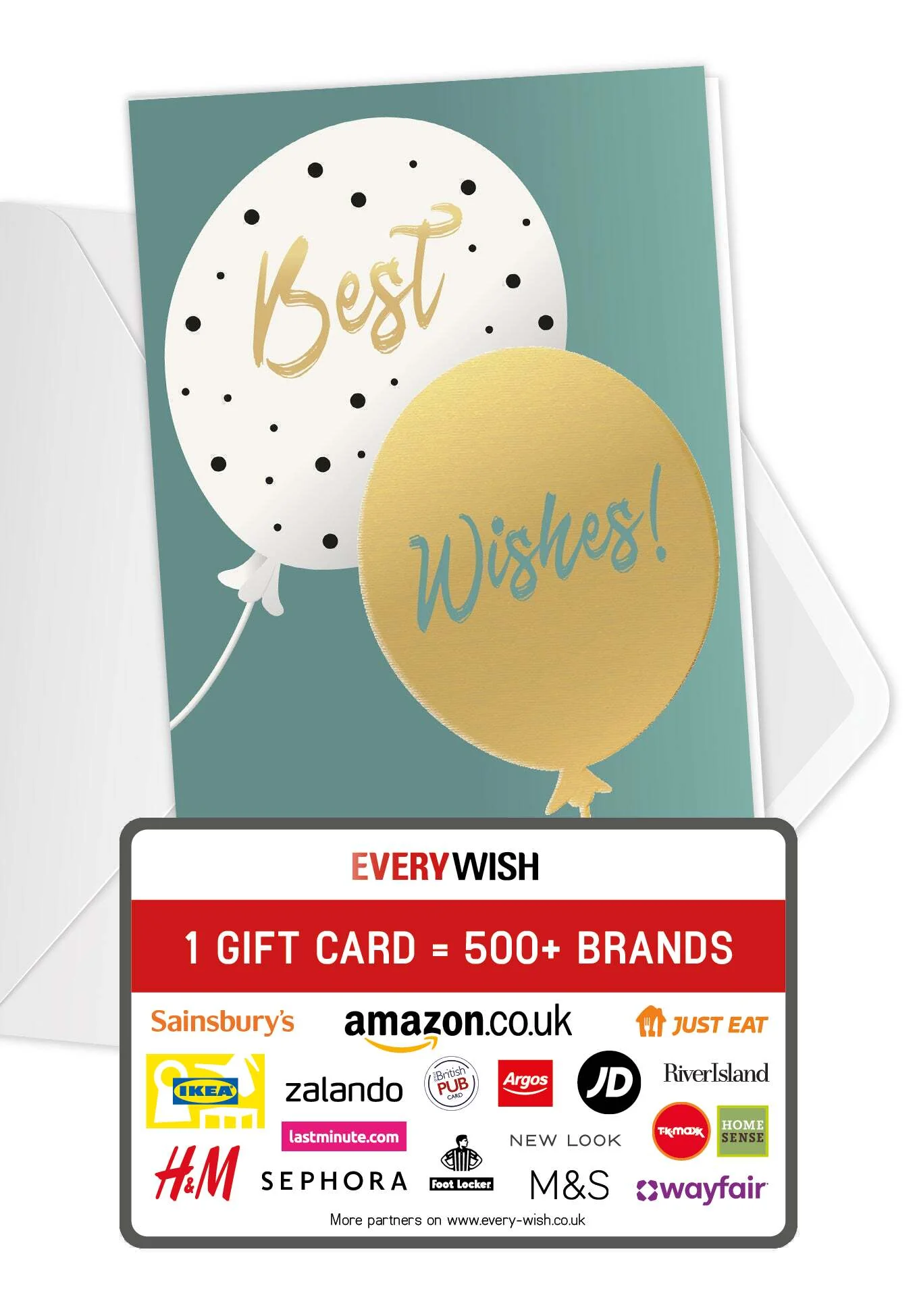 Best Wishes - Balloons Gold PDF