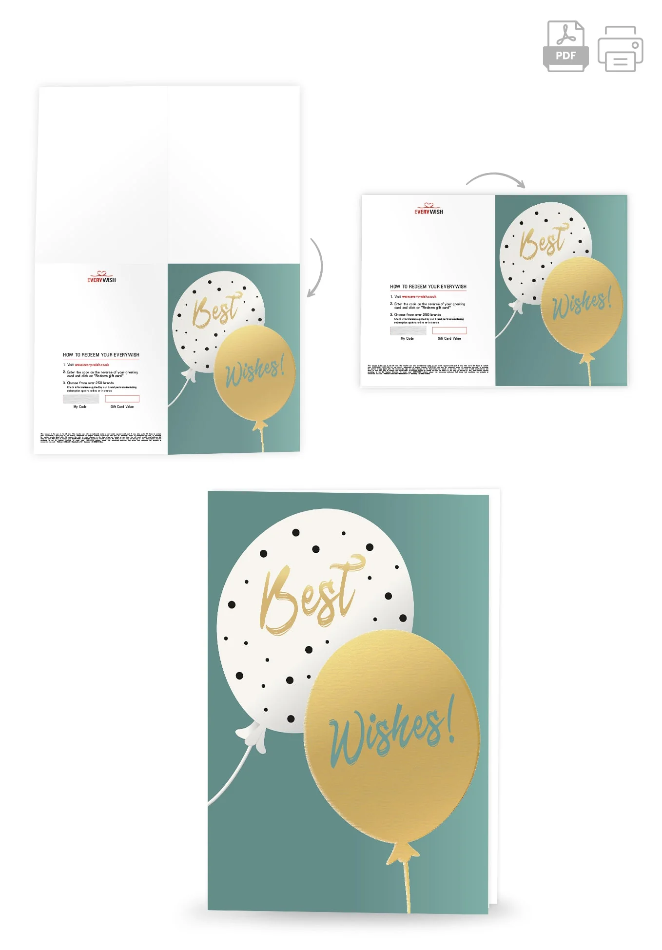 Best Wishes - Balloons Gold PDF - Image 4