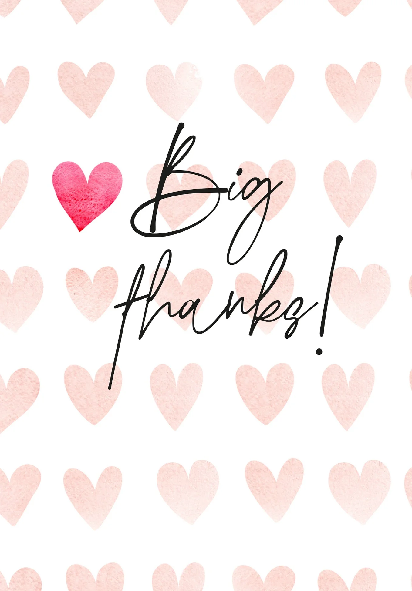 Big thanks - Hearts watercolour PDF - Image 2