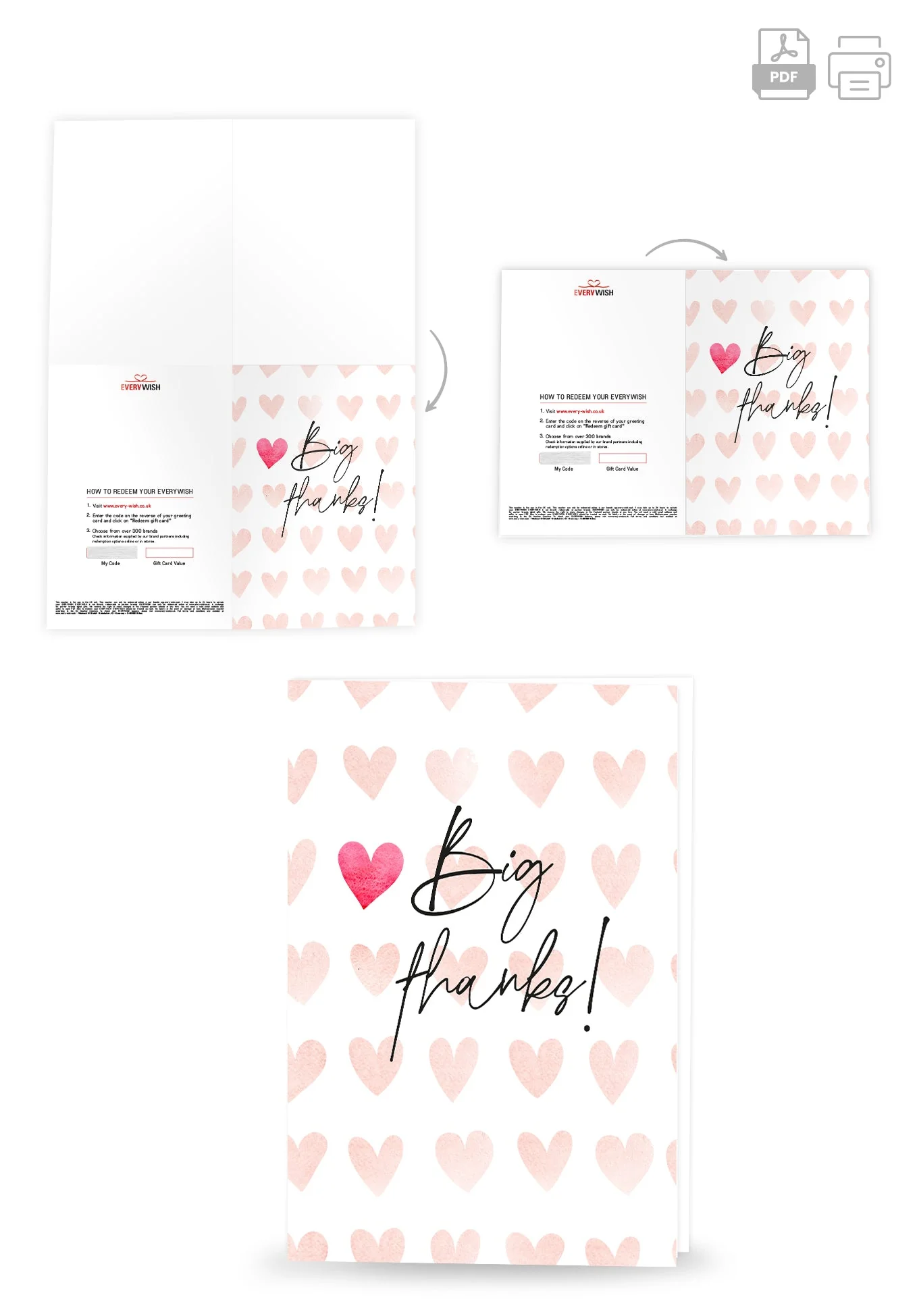 Big thanks - Hearts watercolour PDF - Image 4