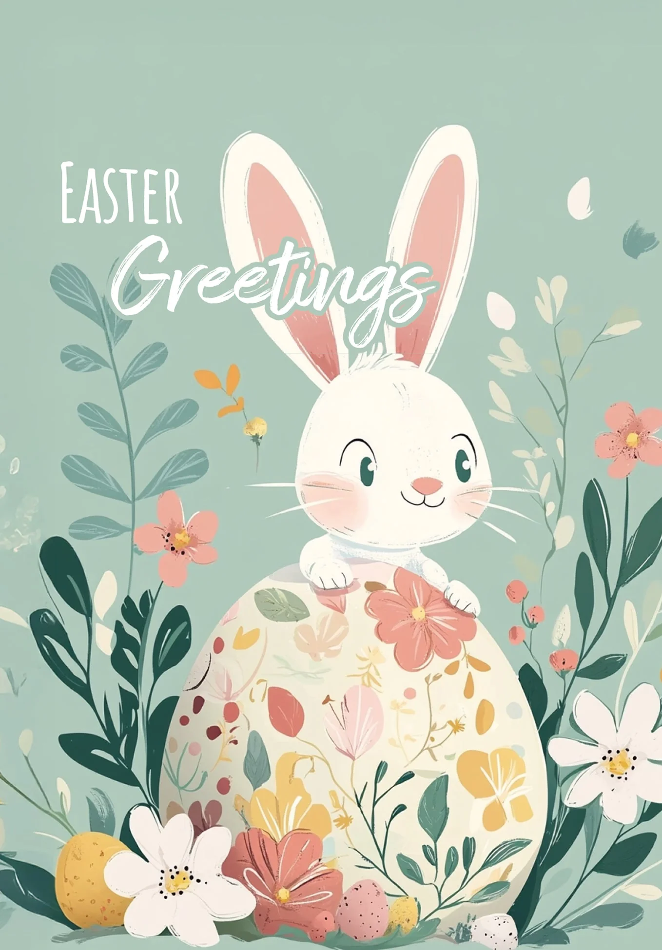 Easter Greetings - Bunny Turquoise PDF - Image 2
