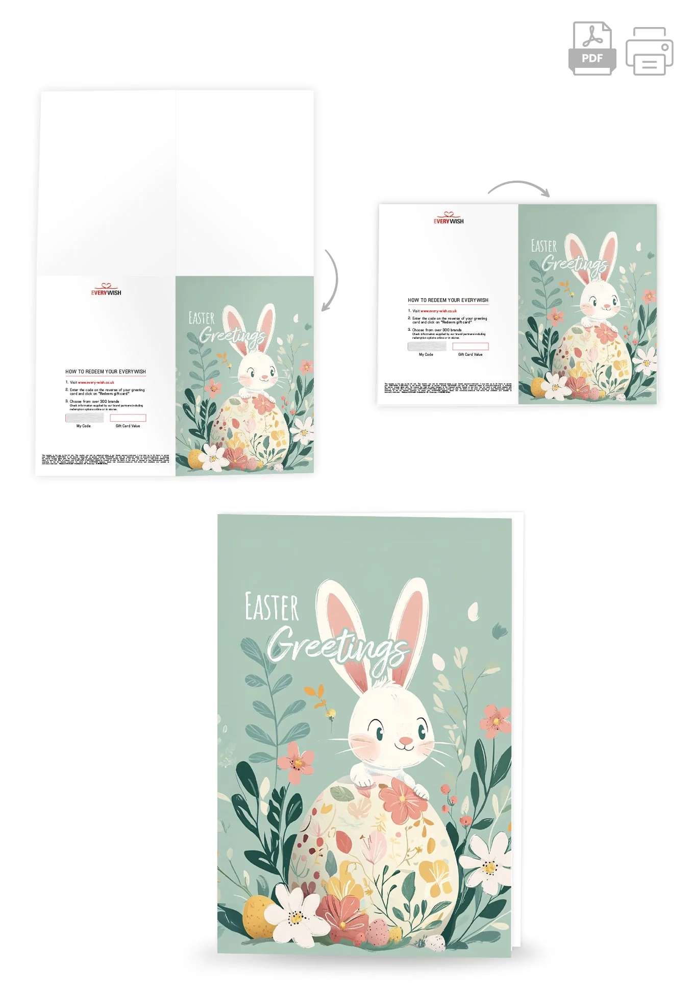 Easter Greetings - Bunny Turquoise PDF - Image 4