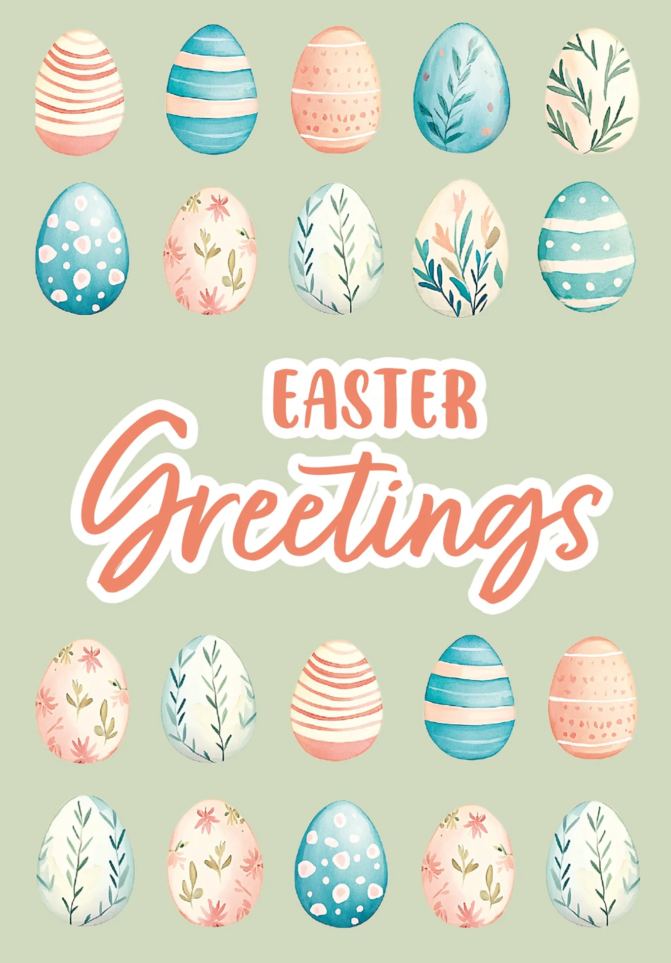 Easter Greetings - Egg Pattern Green PDF - Image 2