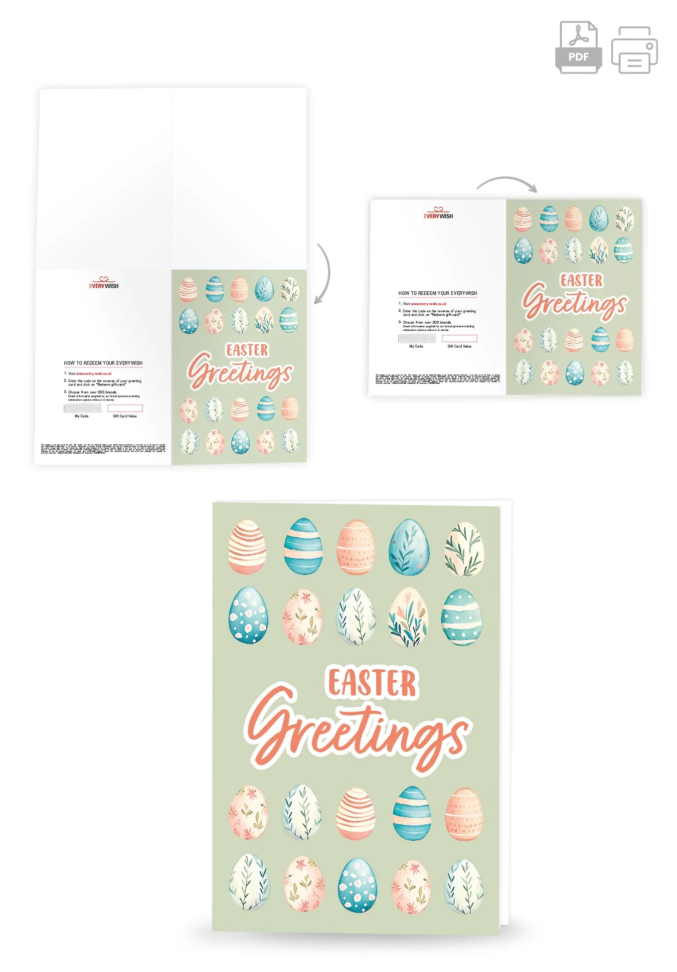 Easter Greetings - Egg Pattern Green PDF - Image 4