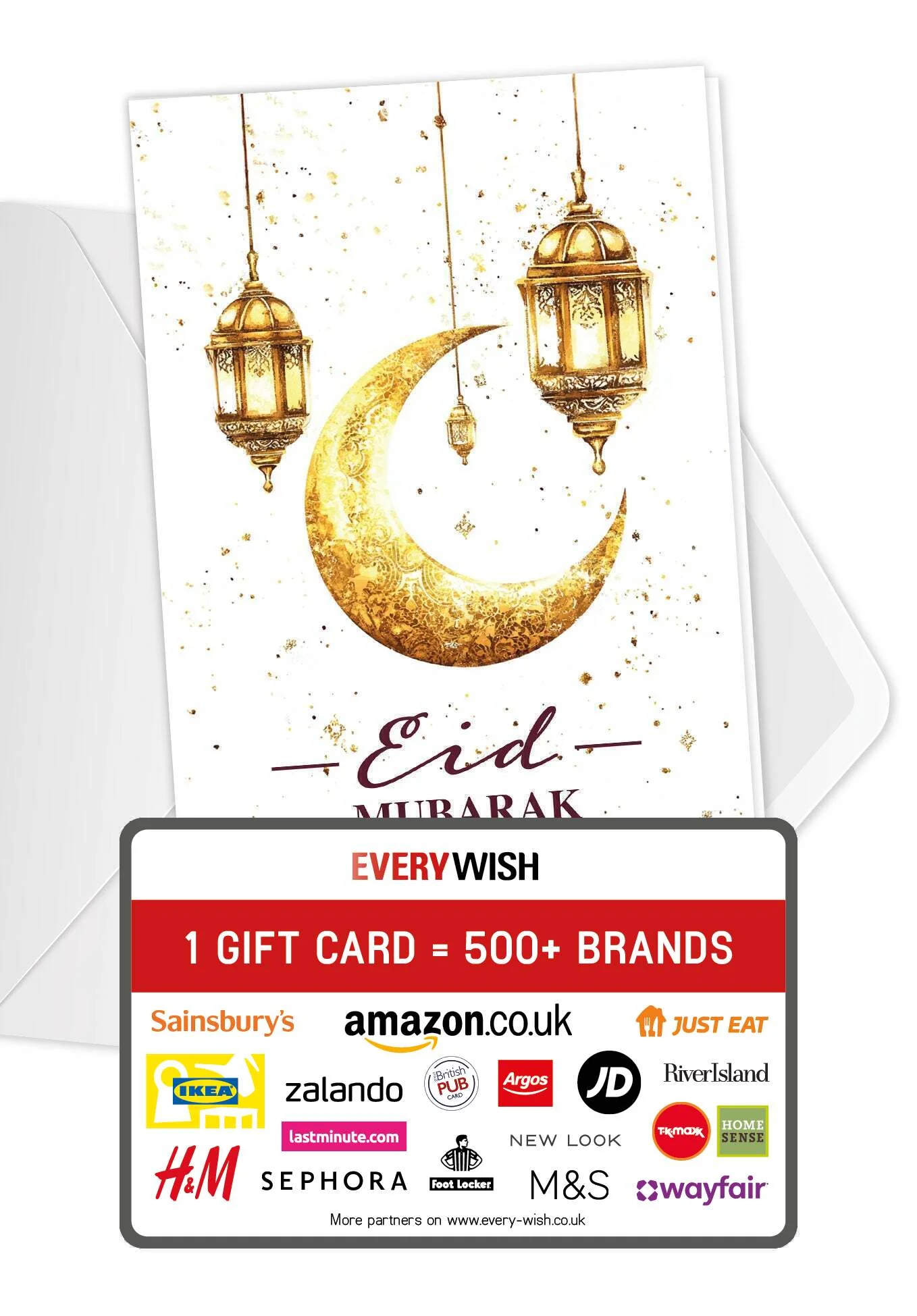 Eid Mubarak - Blanc or