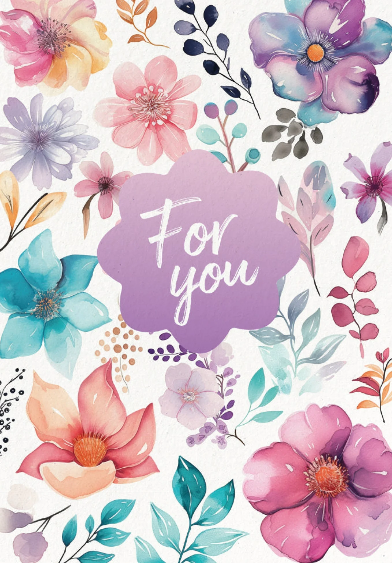 For you - Watercolour Flowers PDF - Image 2