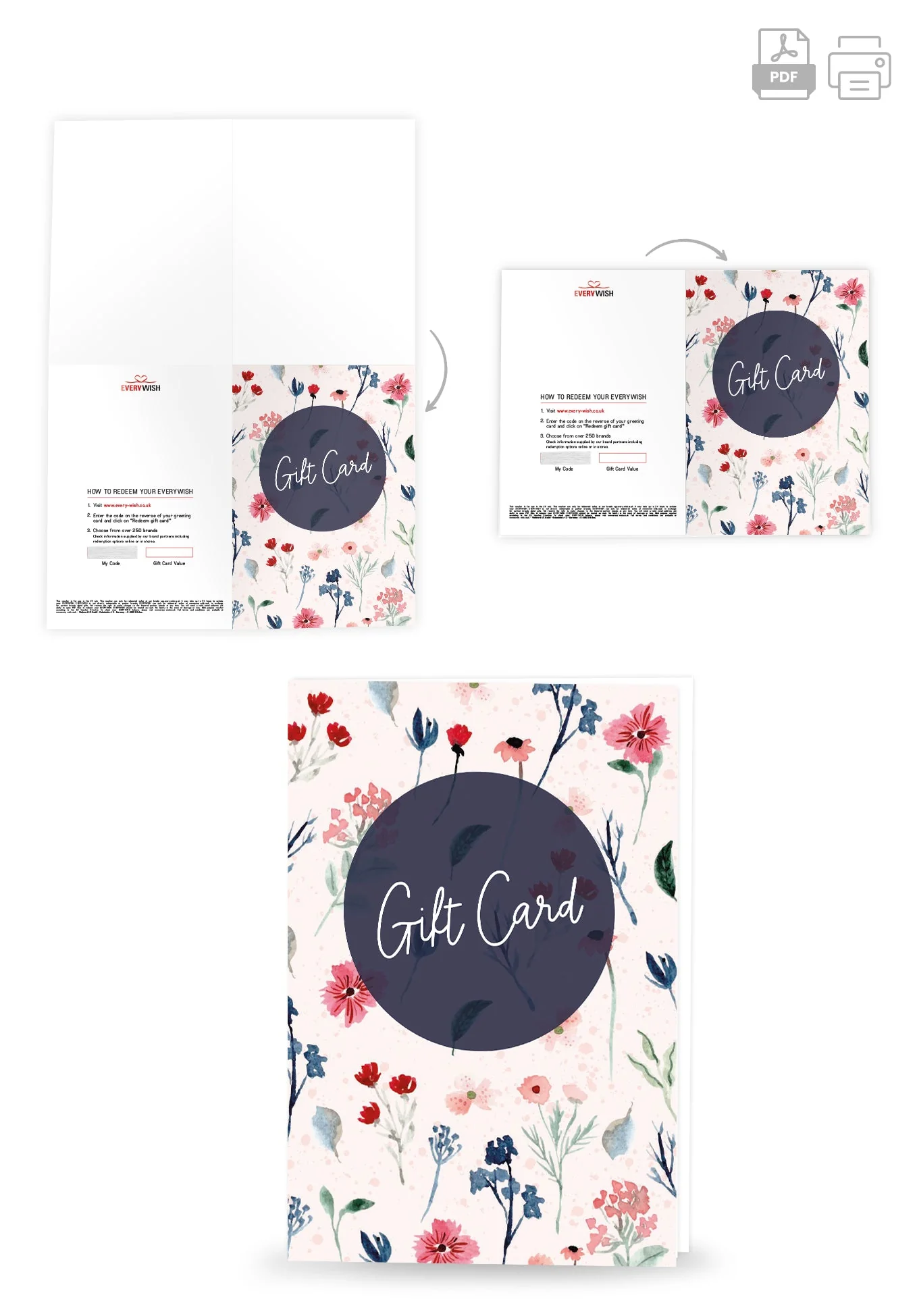 Gift Card - Watercolour Flowers PDF - Image 4