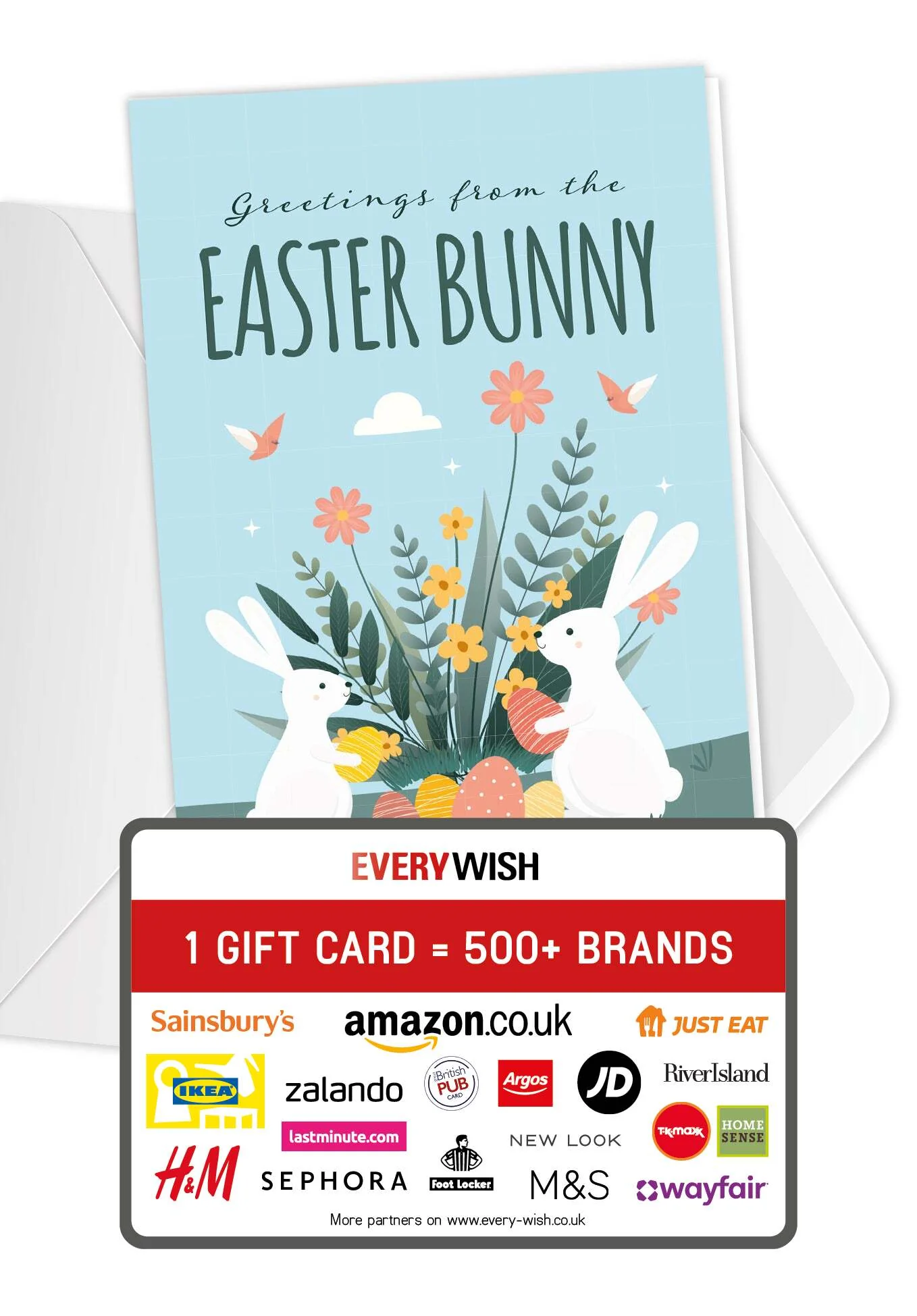 Greetings from the Easter Bunny - Bunnies and flowers PDF
