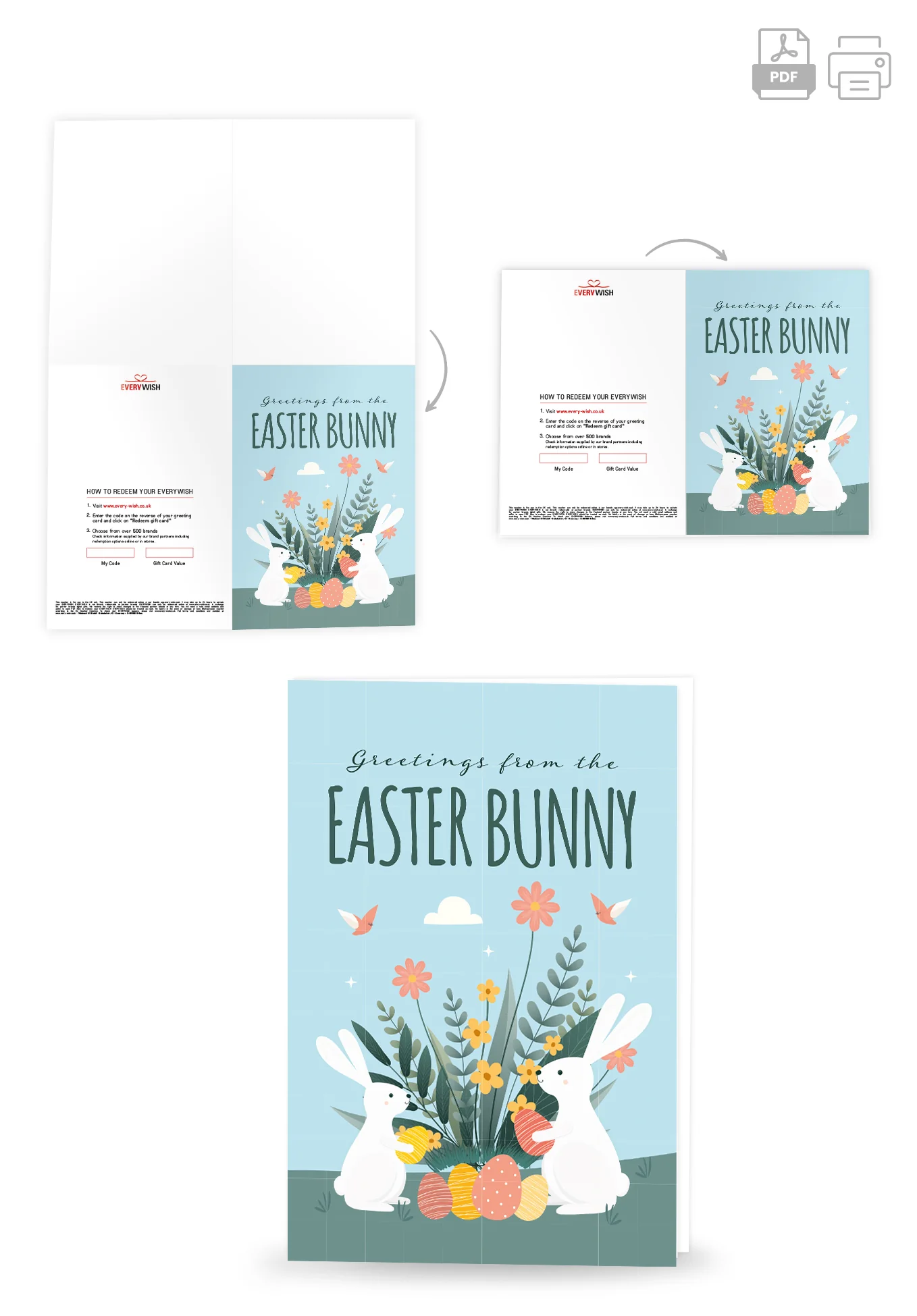 Greetings from the Easter Bunny - Bunnies and flowers PDF - Image 4