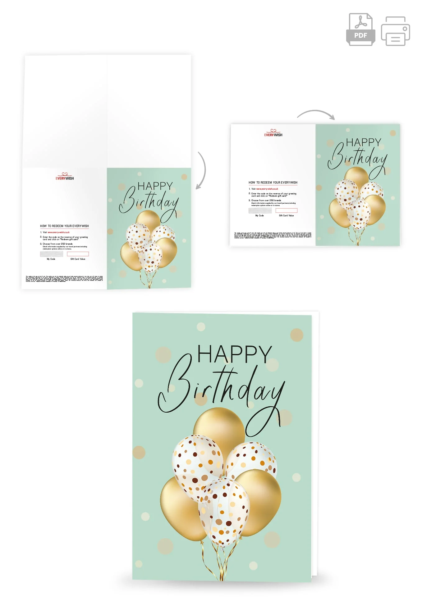 Happy Birthday - Balloons Gold PDF - Image 4
