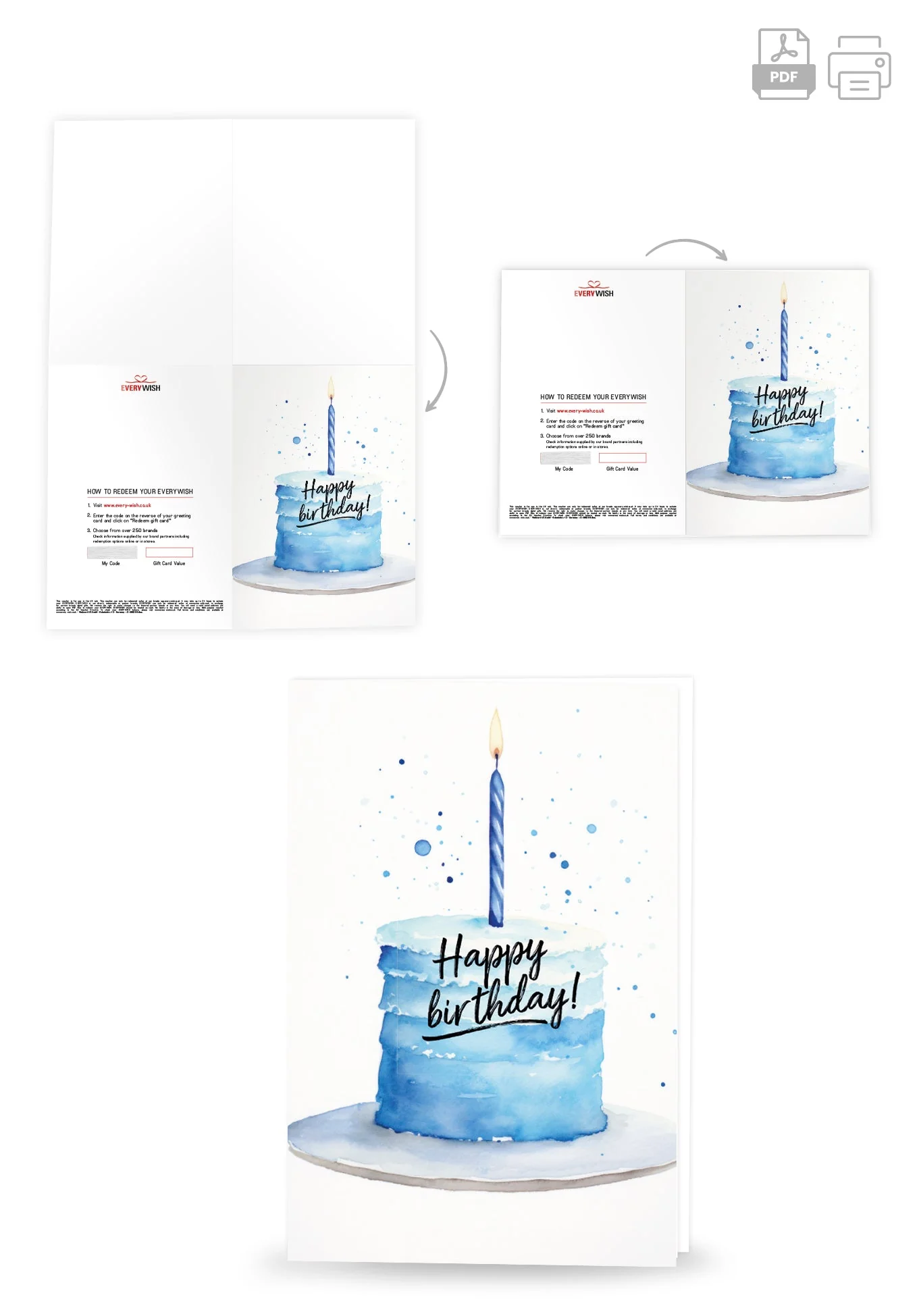 Happy Birthday - Blue cake PDF - Image 4