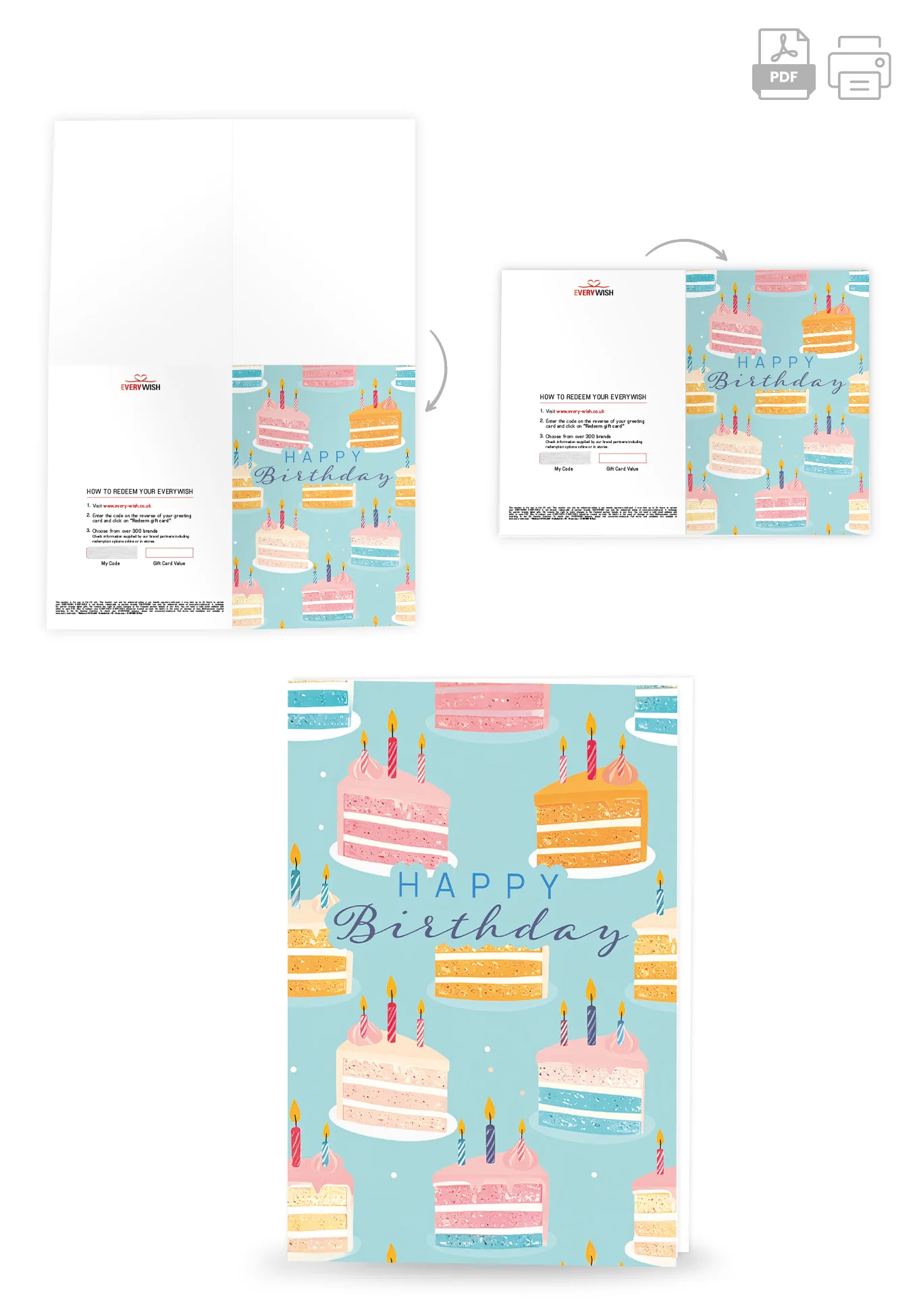 Happy Birthday - Cake Pattern Blue - Image 4