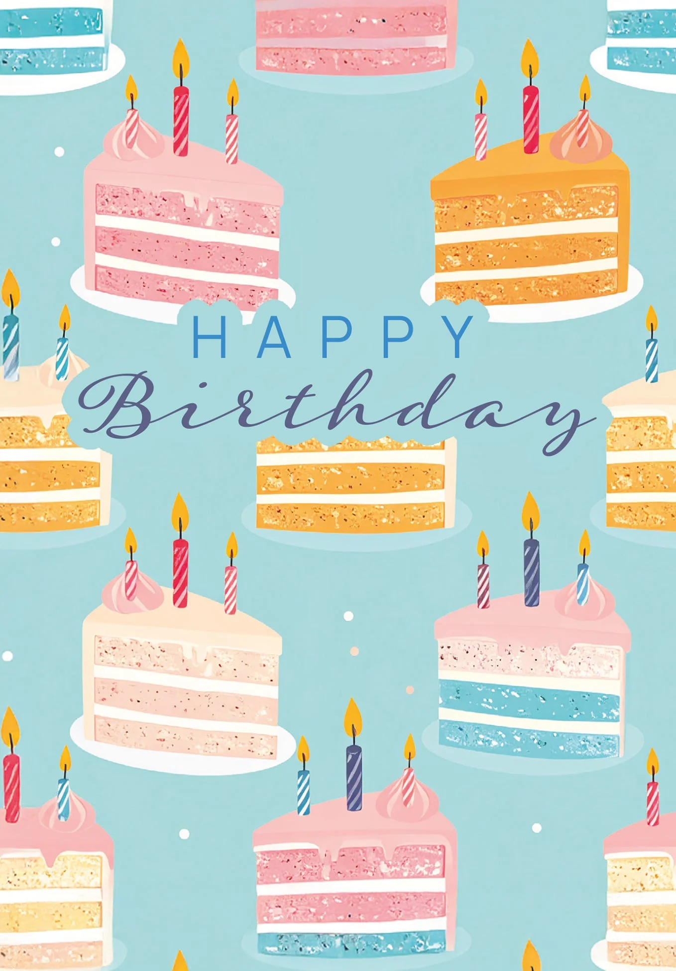 Happy Birthday - Cake Pattern Blue PDF - Image 2