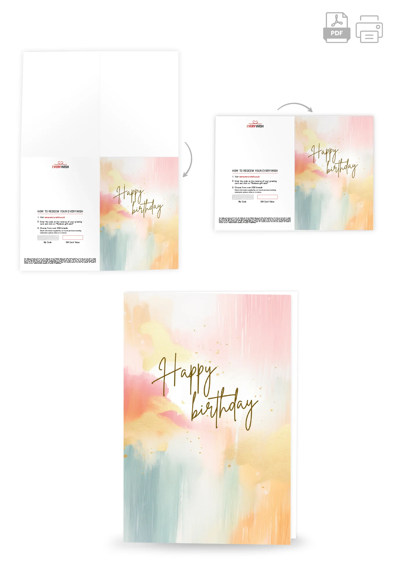 Happy Birthday - Colourful watercolour - Image 4