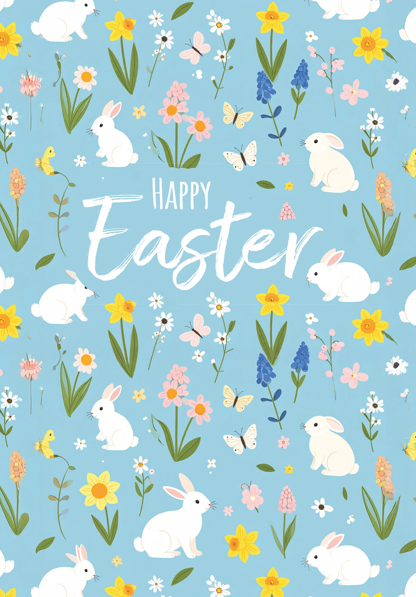 Happy Easter - Bunny Pattern Blue PDF - Image 2