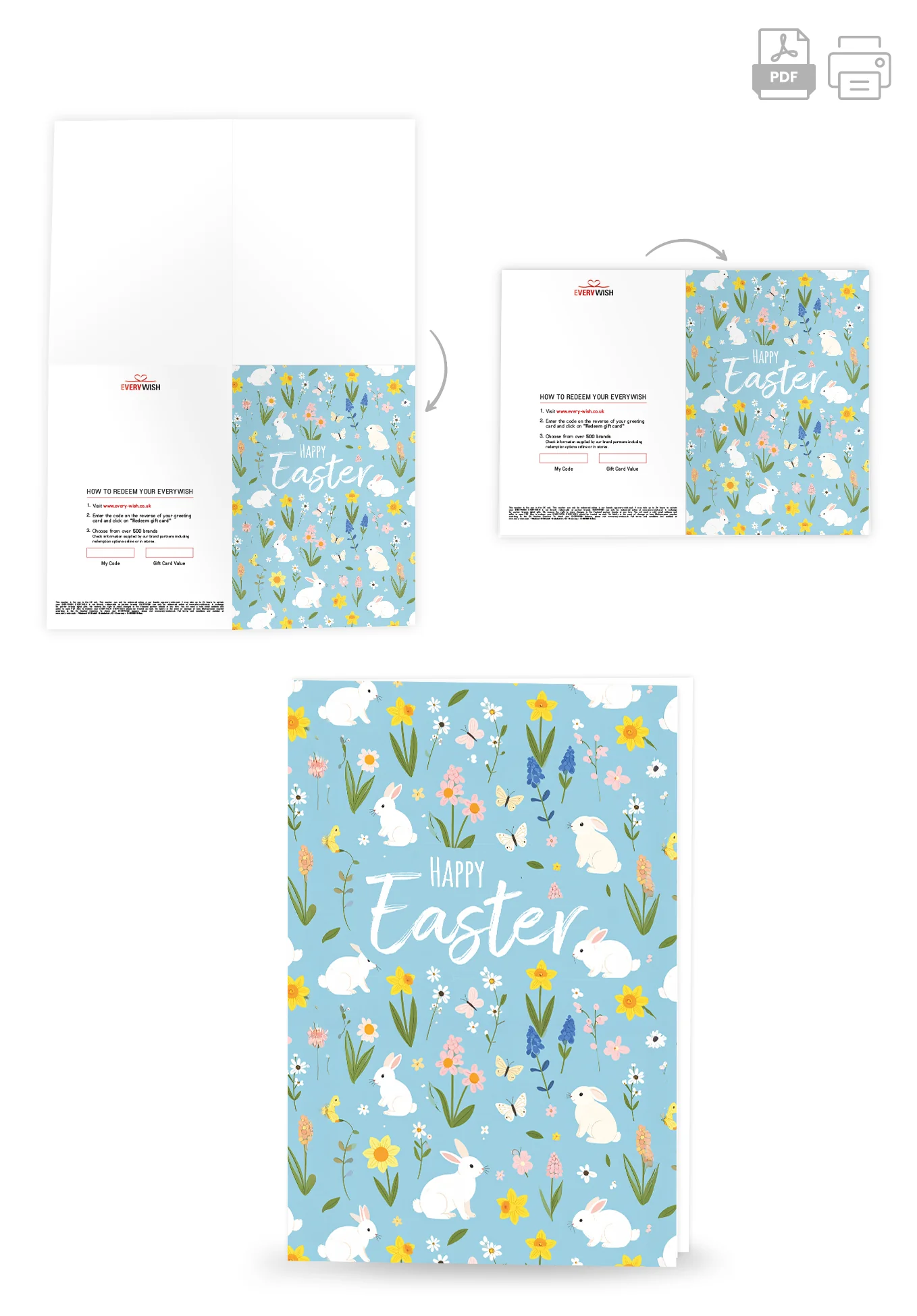 Happy Easter - Bunny Pattern Blue PDF - Image 4