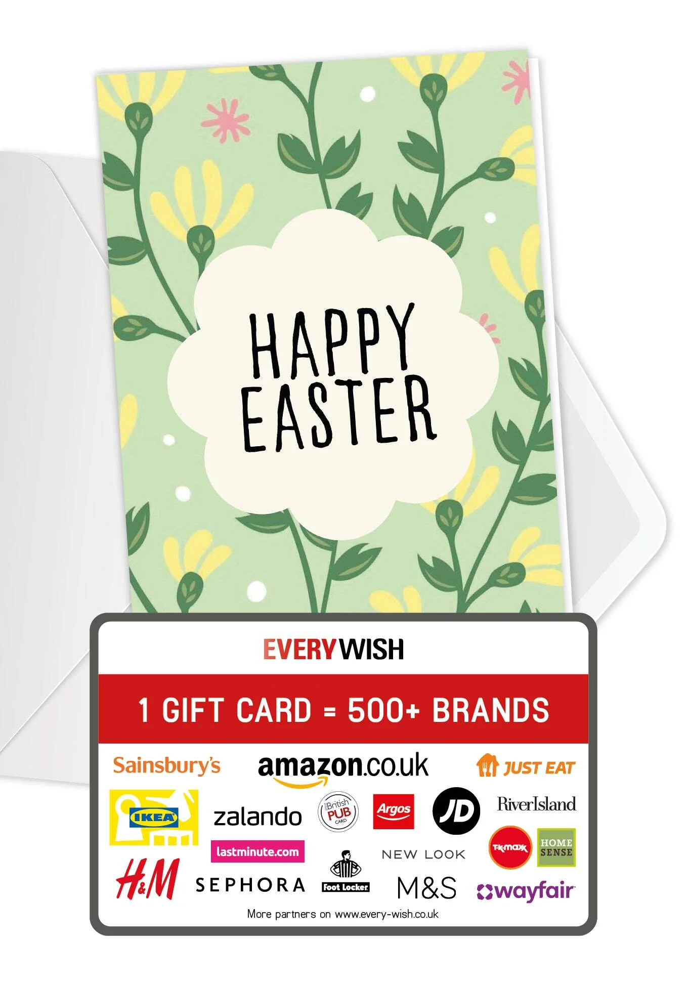 Happy Easter - Floral pattern green