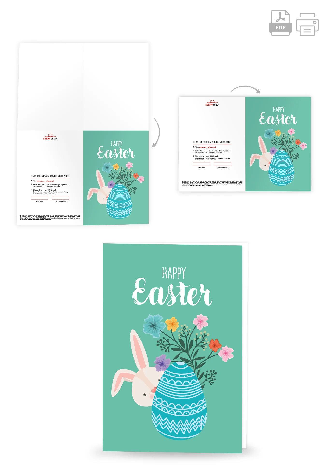 Happy Easter - Turquoise bunny with egg - Image 4