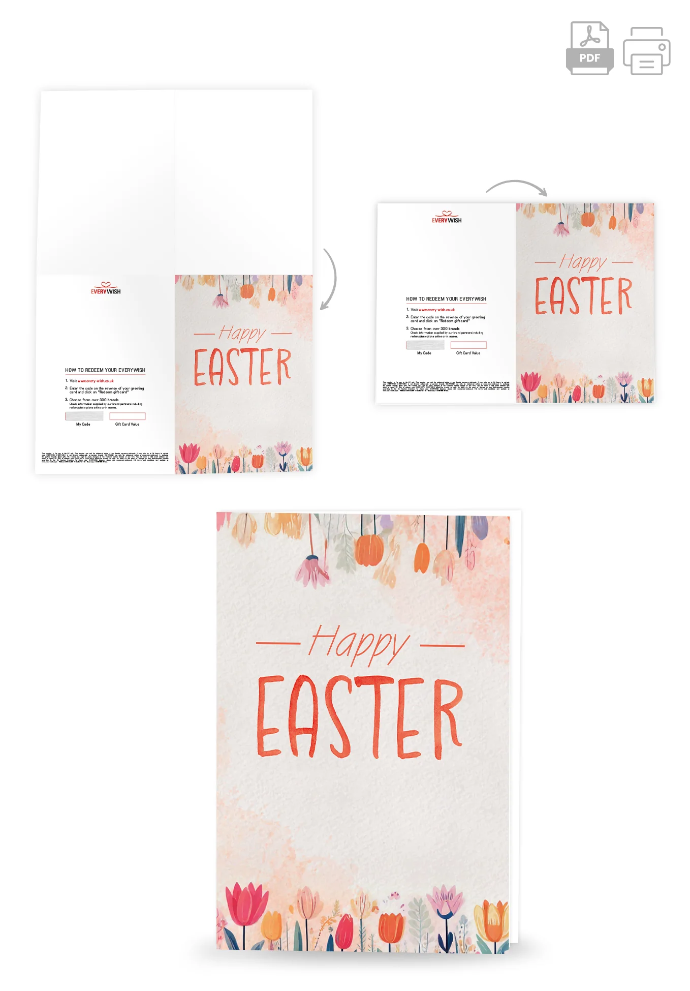 Happy Easter - Watercolour Flowers - Image 4