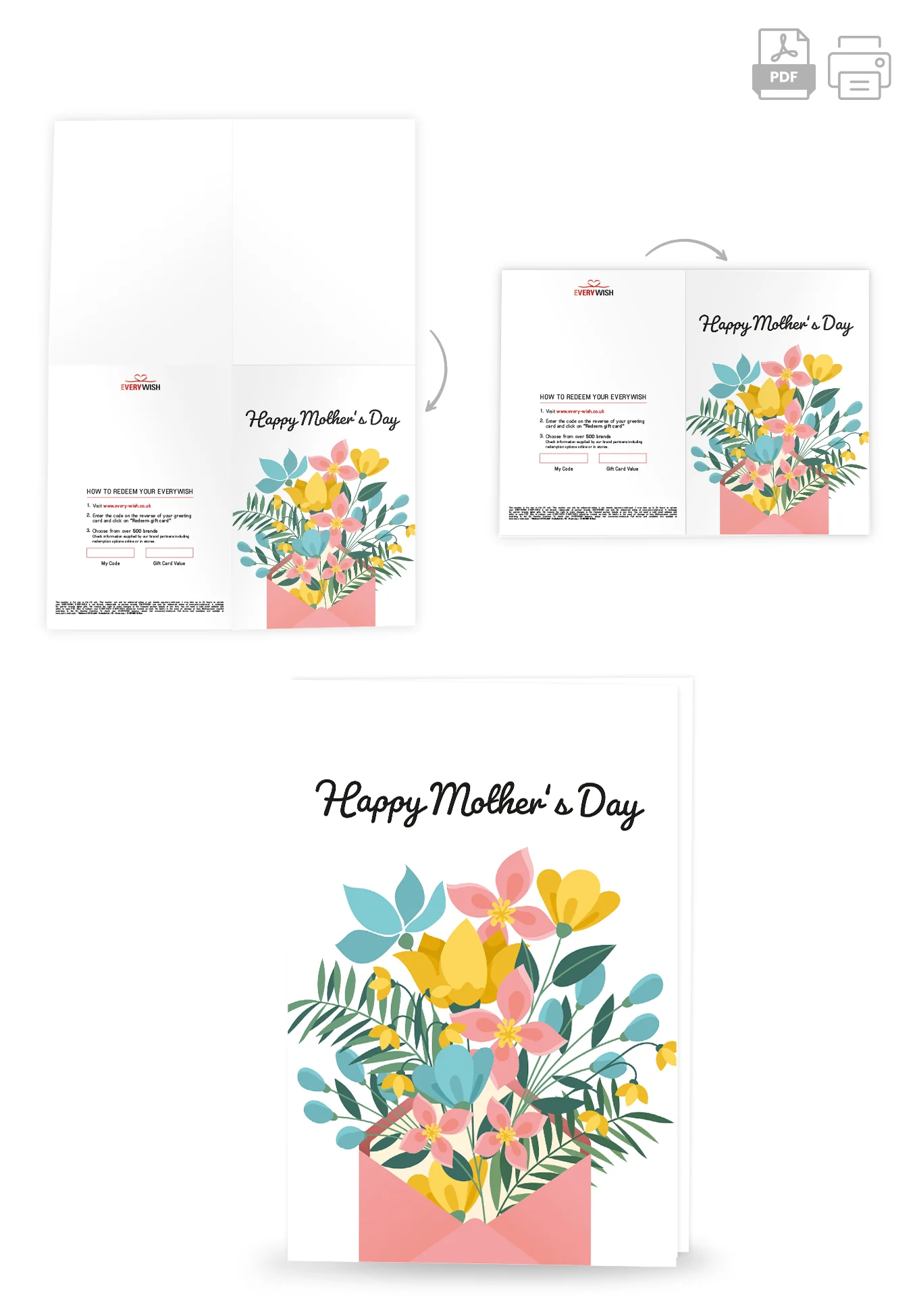 Happy Mother's Day - Flowers in an envelope - Image 4