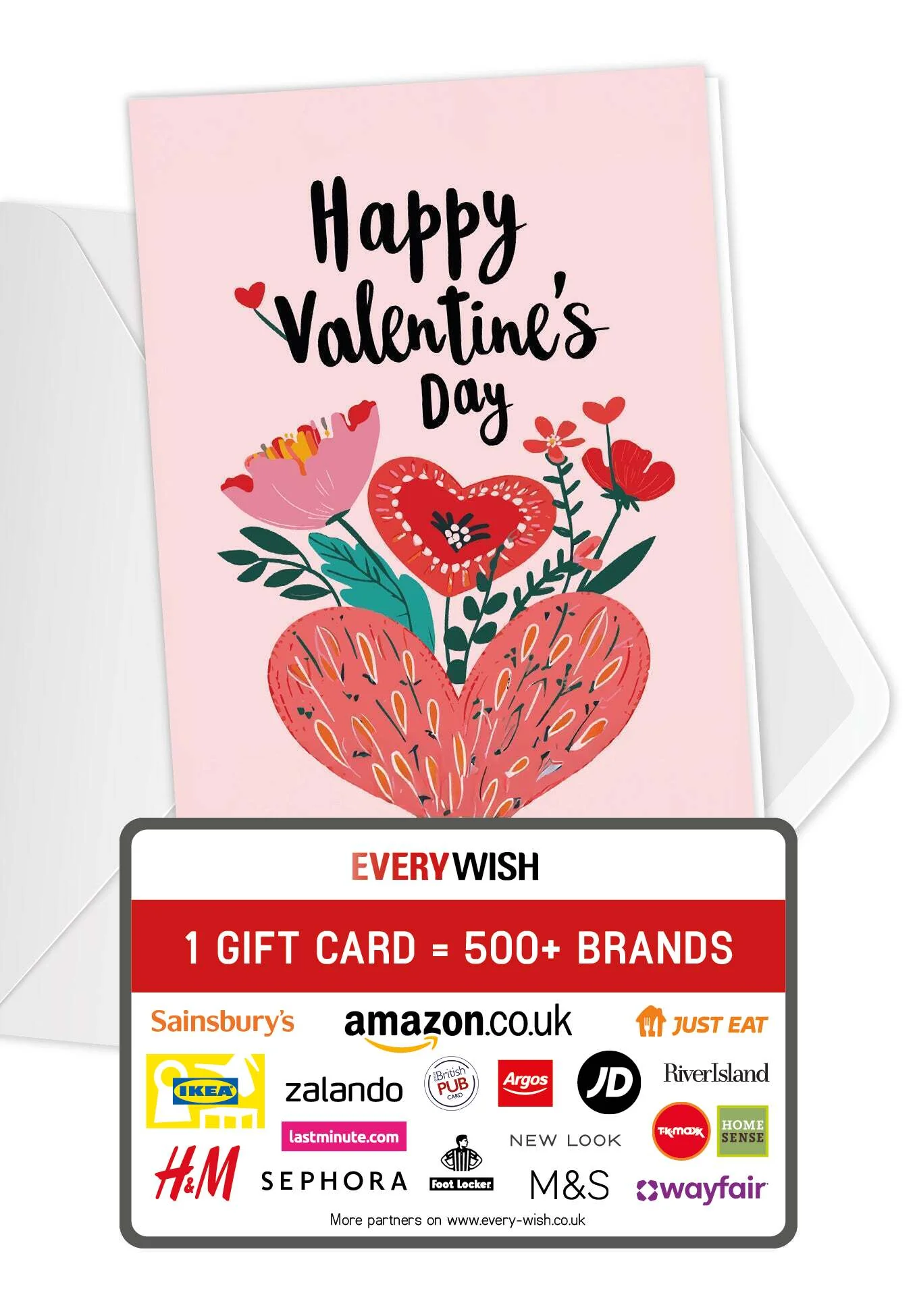 Happy Valentines Day - Hearts and Flowers