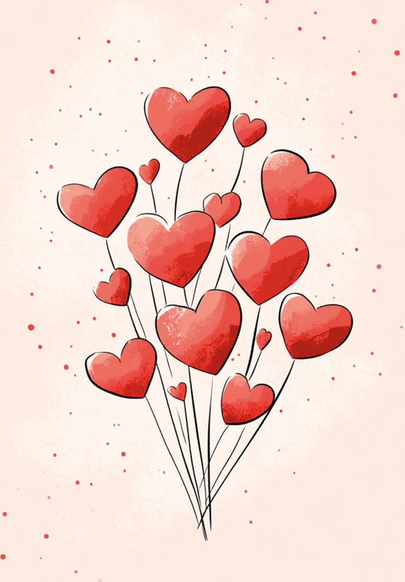 Heart balloons watercolour PDF - Image 2