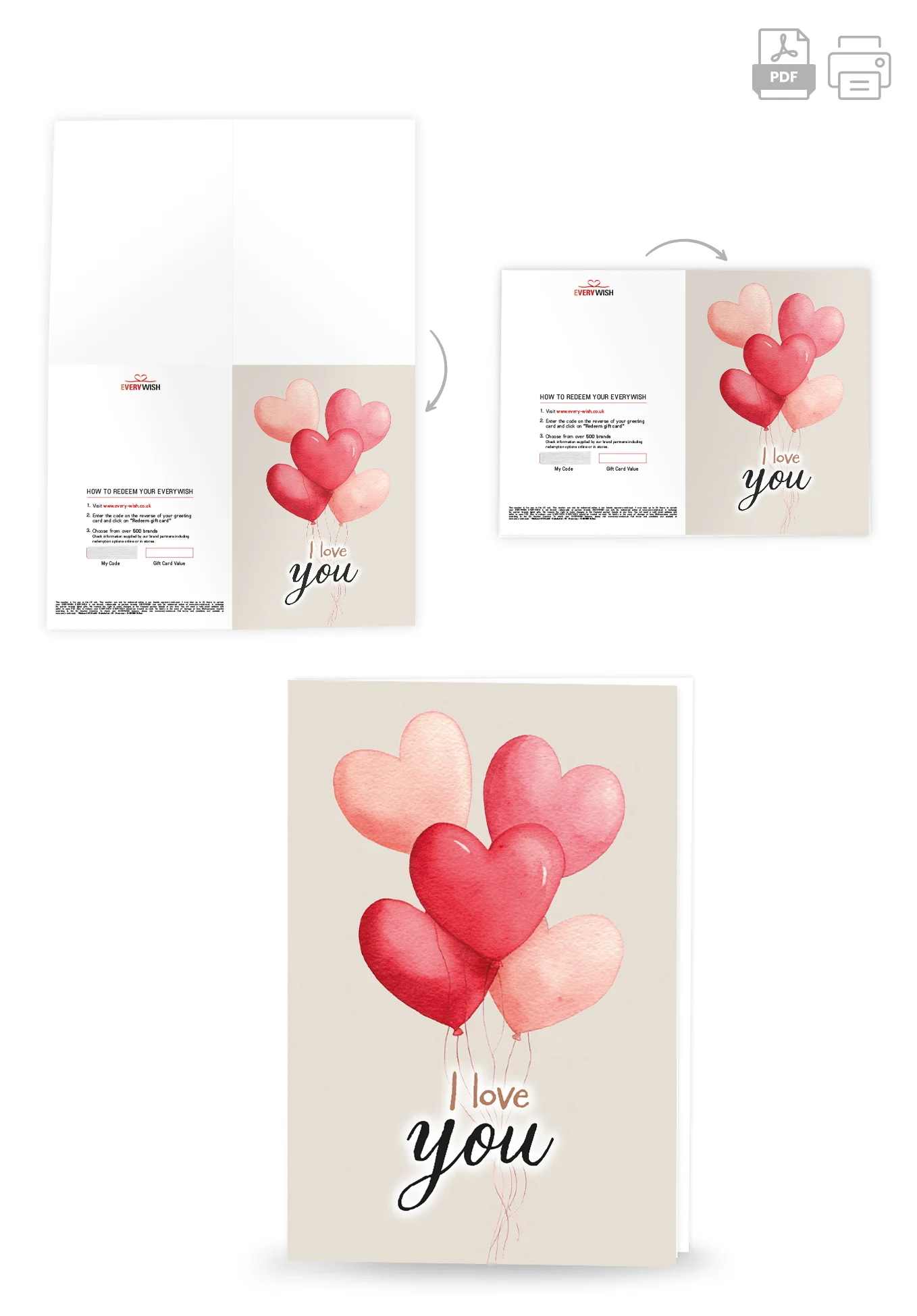 I love you - Heart Balloons PDF - Image 4