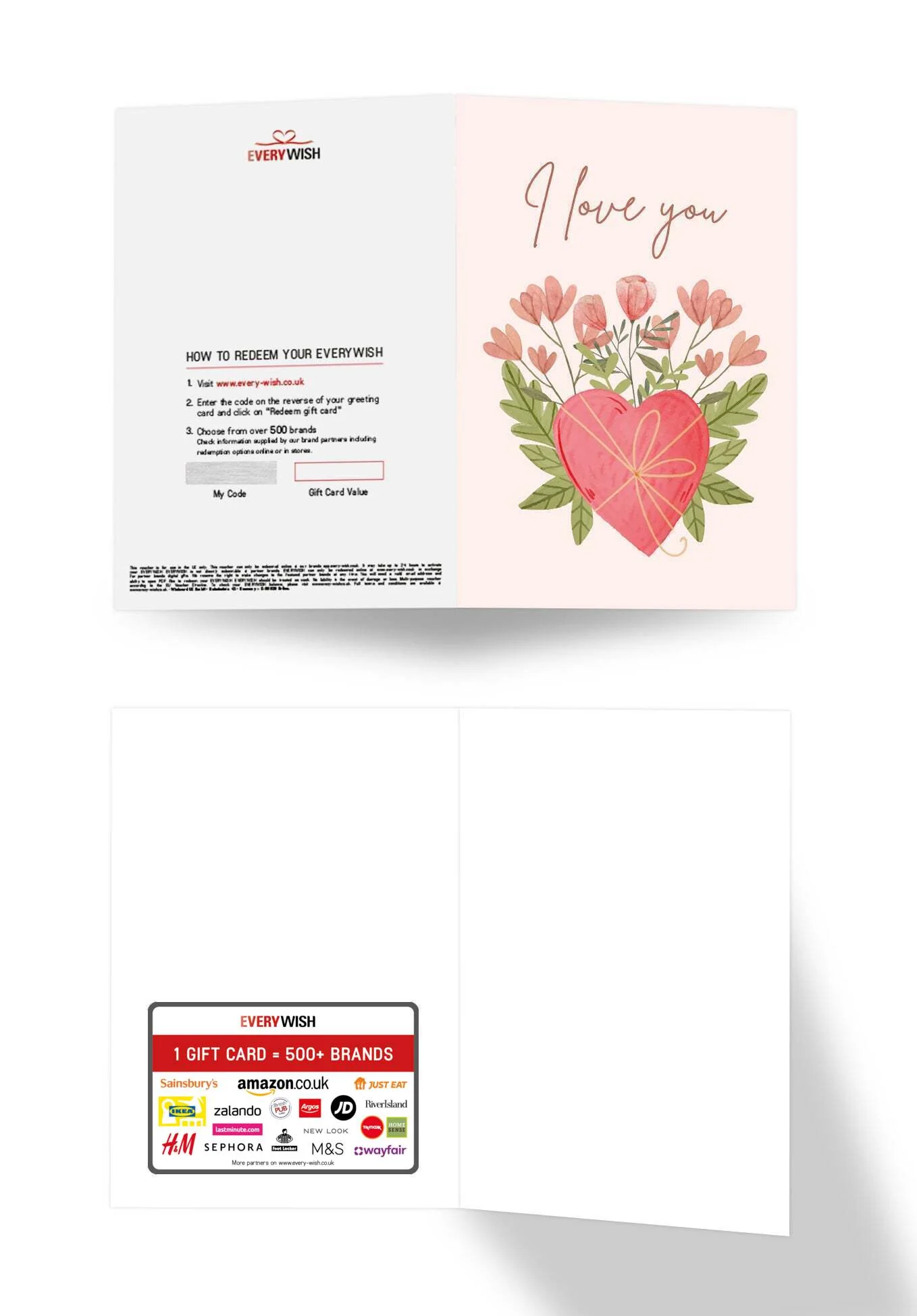 I love you - Heart with flowers - Image 3