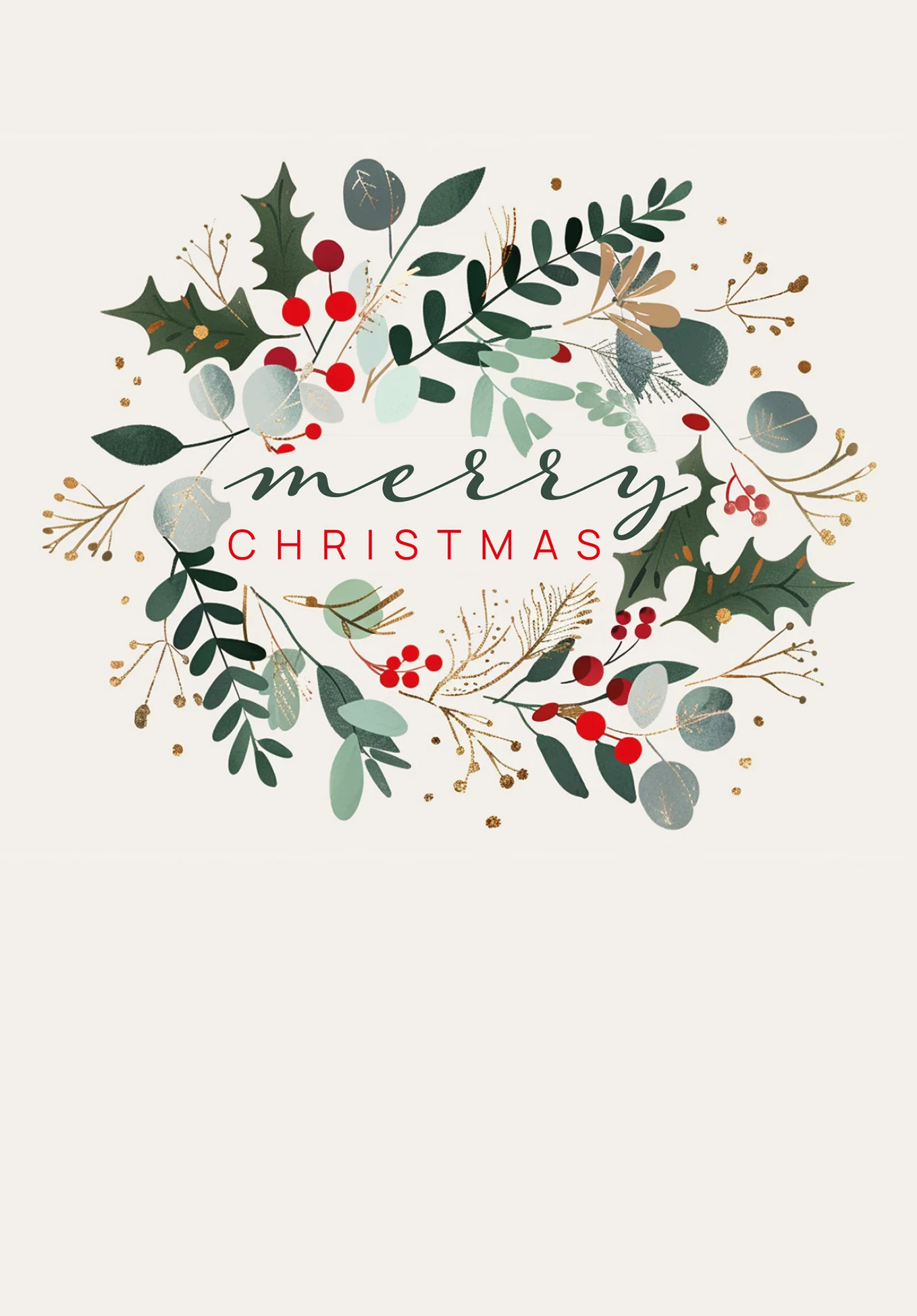 Merry Christmas - Beige Advent Wreath - Image 2
