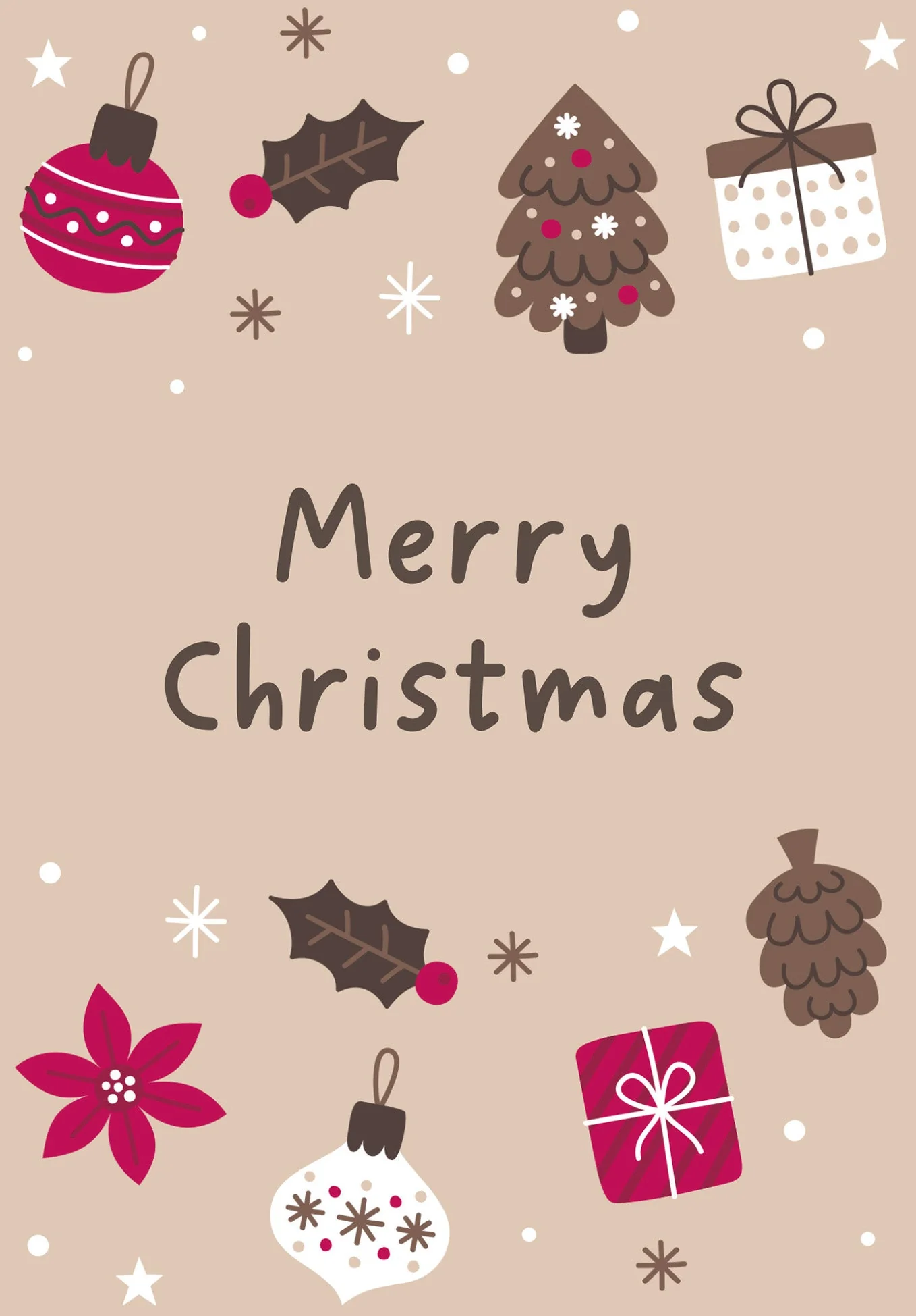 Merry Christmas - Ornaments Beige PDF - Image 2