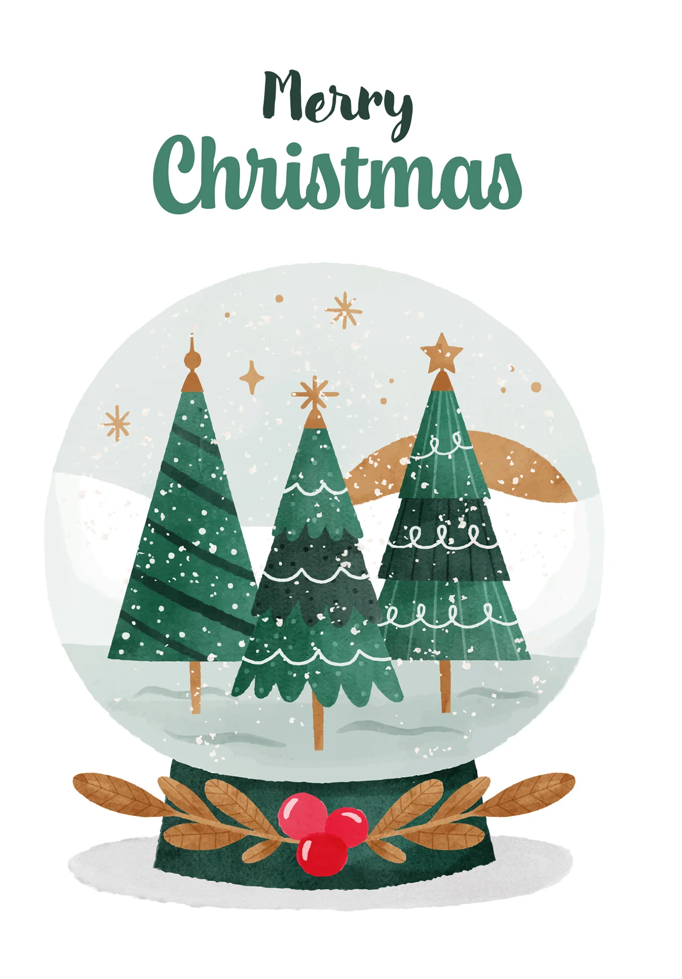 Merry Christmas - Snow Globe Trees - Image 2