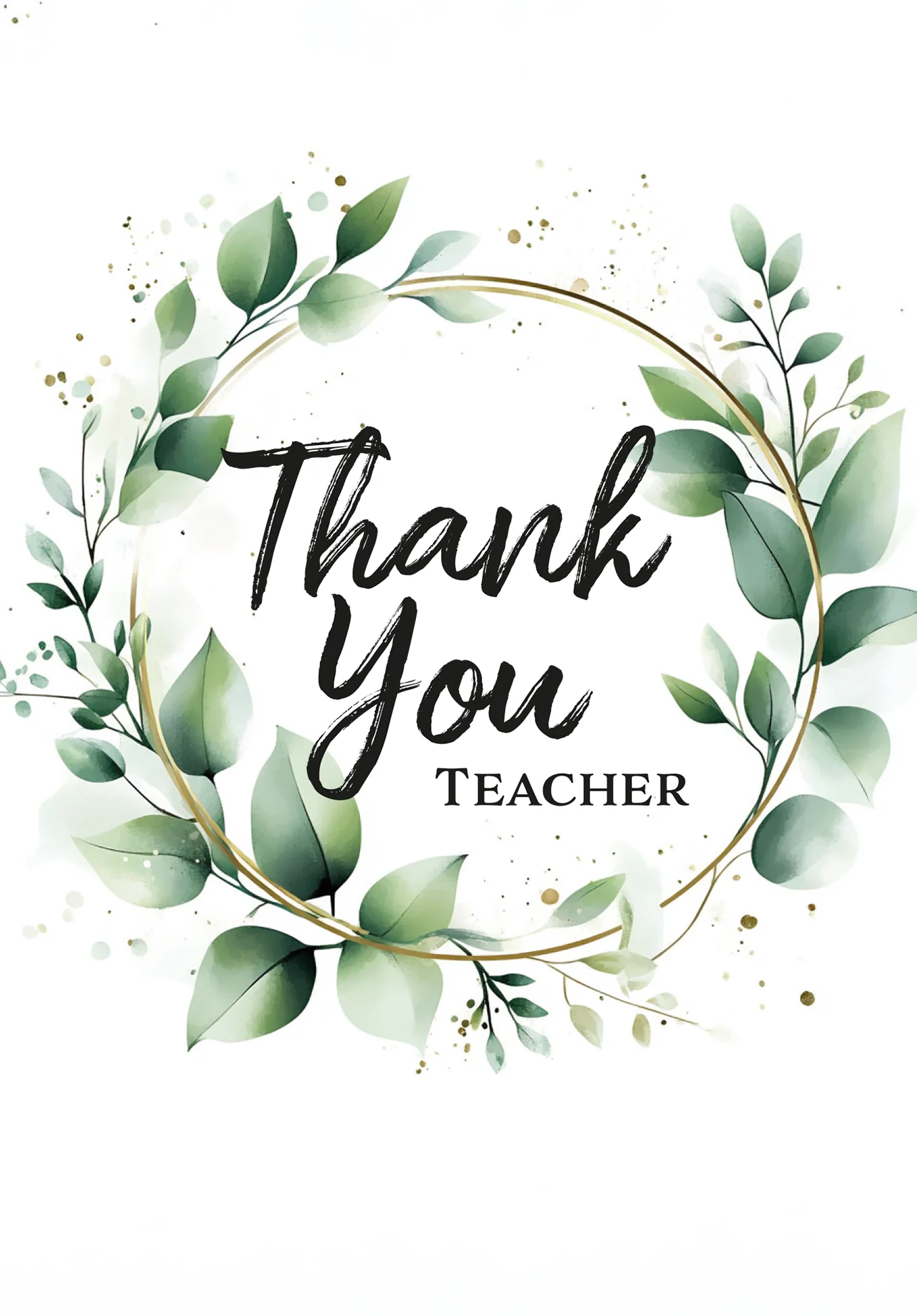 Thank you Teacher - Leaf Wreath - Image 2