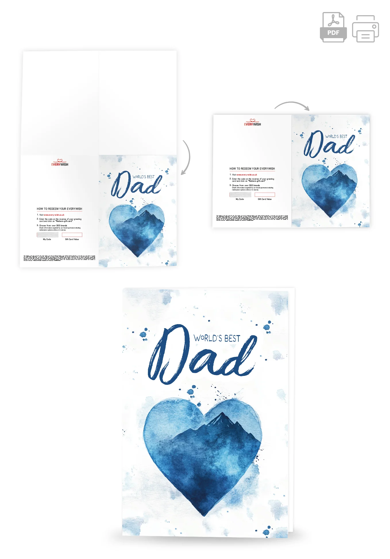 World's best Dad - Heart Blue - Image 4
